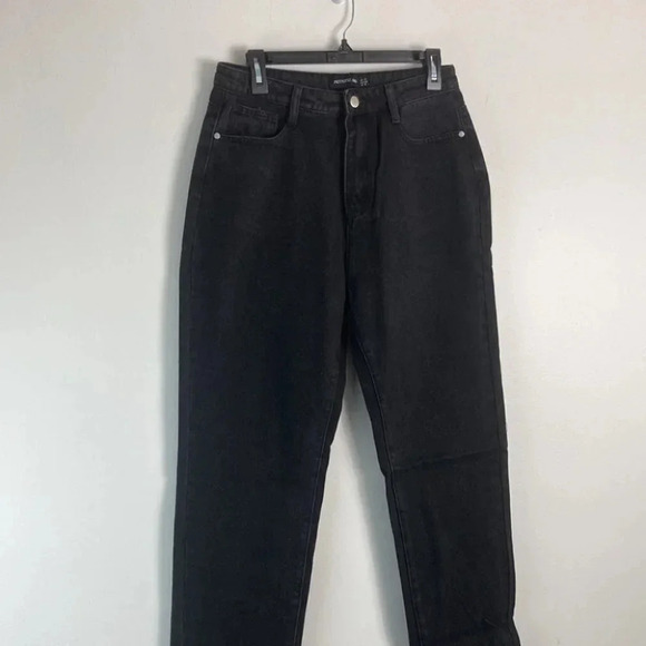 PLT Straight Leg High Waist Jeans Washed Black 6 - Picture 4 of 10